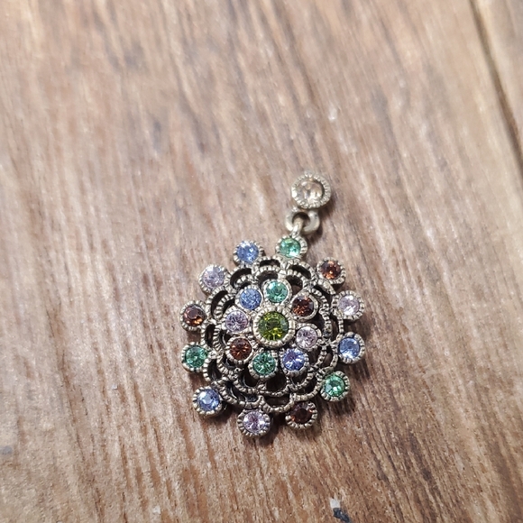 Stunning Multi‎ Stone Very Thin Hole For Chain P271 Pendant - Picture 1 of 3